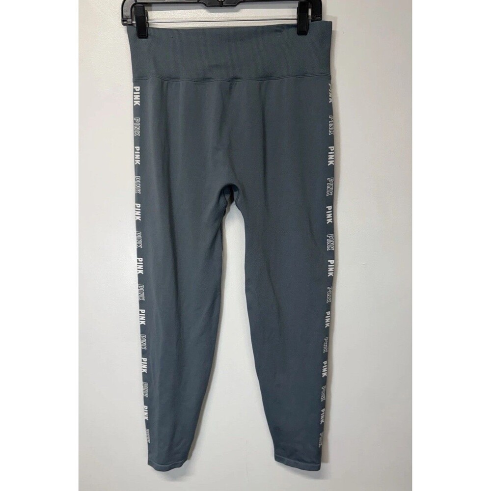 Victoria's Secret PINK Athletic Yoga Leggings Pants Womens Sz L Gray
